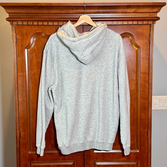 GAP Heather Gray Pullover Hoodie Sweatshirt Fleece Lined Men’s Large - Picture 2 of 7